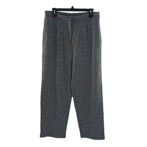 Liz Claiborne Pants Gray Tweed Wide Leg Business Slacks Womens Size Large Petite